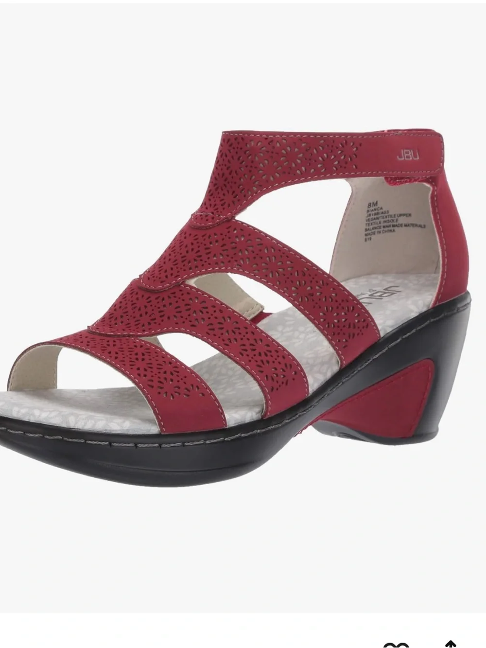 JBU NWT Jambu Bianca Red Wedge Vegan Sandals Size 10M